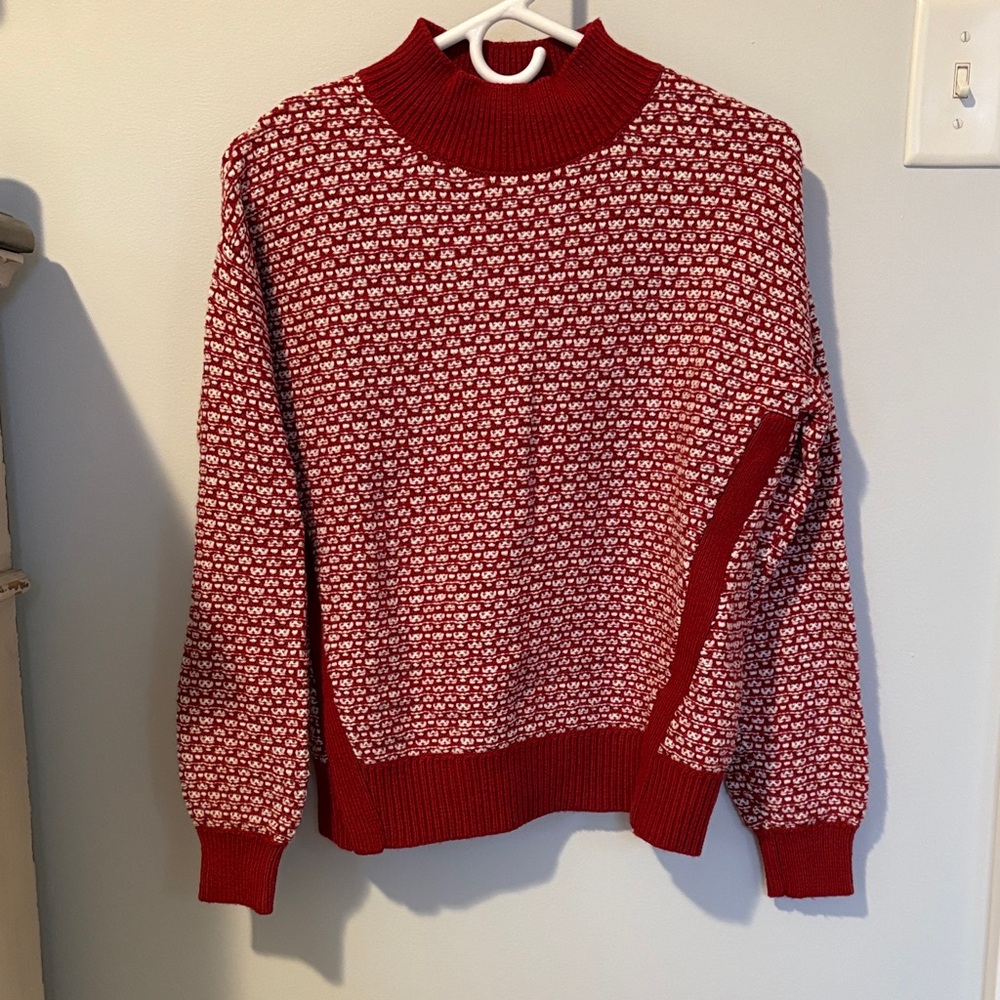 Red Patterned Women's Sweater